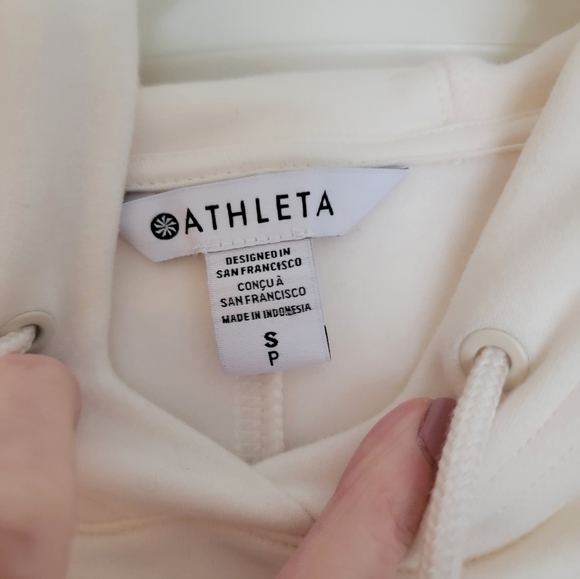 Athleta Retroplush Cocoon Hoodie Sweatshirt in Magnolia White Size S $109 - Picture 12 of 14